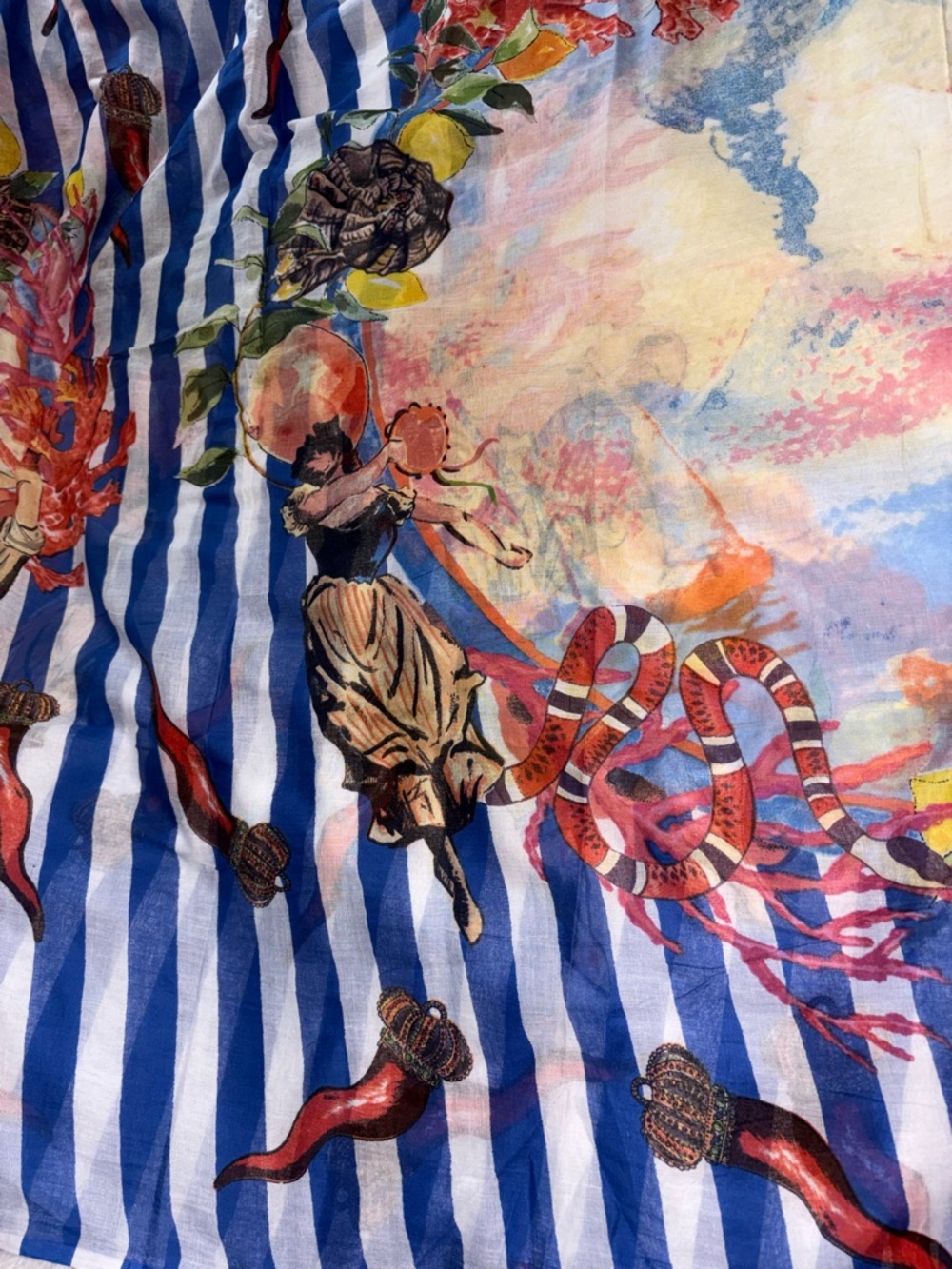 Antica Sartoria by Giacomo
Cinque Oversized Scarf Blue + White • 72” x 44” - Picture 4 of 9